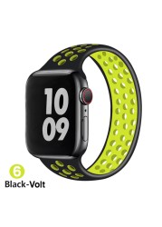 Silicone Elastic Solo Loop Strap For Apple Watch Band 44mm 40mm 38mm 42mm 41mm 45mm Applewatch IWatch 7 6 5 4 3 2 1 SE Bracelet