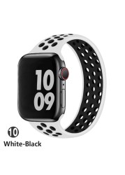 Silicone Elastic Solo Loop Strap For Apple Watch Band 44mm 40mm 38mm 42mm 41mm 45mm Applewatch IWatch 7 6 5 4 3 2 1 SE Bracelet