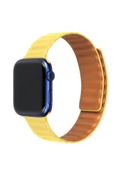 Leather Link Loop Magnetic Strap for Apple Watch Series Band 44mm 40mm 42mm 41mm 45mm Applewatch IWatch 7 6 SE 5 4 3 2 Bracelet