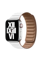 Leather Link Loop Magnetic Strap for Apple Watch Series Band 44mm 40mm 42mm 41mm 45mm Applewatch IWatch 7 6 SE 5 4 3 2 Bracelet