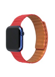 Leather Link Loop Magnetic Strap for Apple Watch Series Band 44mm 40mm 42mm 41mm 45mm Applewatch IWatch 7 6 SE 5 4 3 2 Bracelet