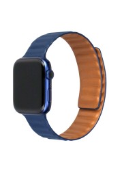 Leather Link Loop Magnetic Strap for Apple Watch Series Band 44mm 40mm 42mm 41mm 45mm Applewatch IWatch 7 6 SE 5 4 3 2 Bracelet