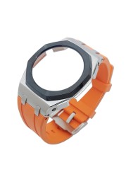 Hontao GA2100 MOD Casioak Outdoor Metal Bezel Kit with Screws Custom Fluoro Rubber Strap for G-SHOCK GA2100/2110 Accessories