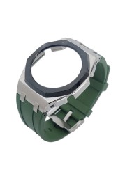 Hontao GA2100 MOD Casioak Outdoor Metal Bezel Kit with Screws Custom Fluoro Rubber Strap for G-SHOCK GA2100/2110 Accessories