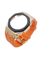 Hontao GA2100 MOD Casioak Outdoor Metal Bezel Kit with Screws Custom Fluoro Rubber Strap for G-SHOCK GA2100/2110 Accessories