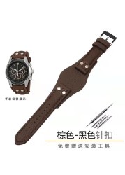 For Fit Fossil FS5088 FS4656 BQ1718 FS4616 4617 JR1401 1437 FTW1163 Watch Band Leather Strap 22 24mm With Strap Tray