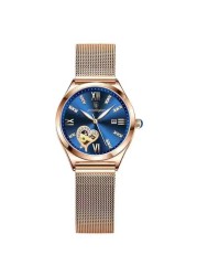 Swiss Brand POEDAGAR 2022 Fashion Women's Watch Stainless Steel Mesh Rose Gold Luxury Waterproof Luminous Ladies Quartz Watches