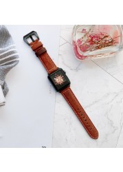 Big Buckle Leather Band for Apple Watch 40 44mm Watch Band Bracelet Strap for iWatch 6 5 4 3 2 1 SE 38 42mm Accessories Strap