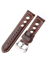 Cowhide Watch Strap Bracelet Vintage Genuine Leather 20mm 22mm 24mm Watchband Women Men Fashion Watch Band Strap With Pin Buckle