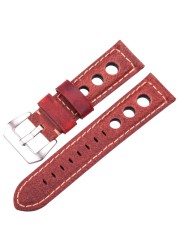 Cowhide Watch Strap Bracelet Vintage Genuine Leather 20mm 22mm 24mm Watchband Women Men Fashion Watch Band Strap With Pin Buckle