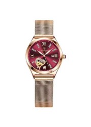 POEDAGAR 2022 Women Watches Fashion Leather Romance Red Dial Luxury Ladies Watch Waterproof Quartz Date Swiss Brand Wristwatch