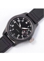 Luxury New Mens Watch Automatic Mechanical Waterproof Silver Black Blue Dial Canvas Leather Strap Male Wrist Watches