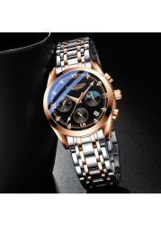 POEDAGAR-Men's Watches, New Fashion, Leather/Stainless Steel, Sports, Luminous, Chronograph, Quartz, 2021