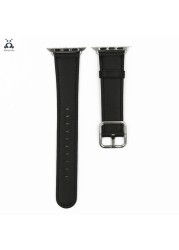 Lebanda Classic Fit Strap For Apple Watch Series 7 6 SE 5 4 3 Strap Fit For iwatch Calfskin Leather Modern Design Square Buckle