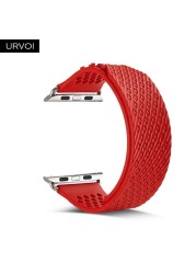 URVOI Fluorelastomer Band for Apple Watch Series 7 6 SE 5 432 Strap for iWatch Soft Silicone Replacement Sport Band No Buckle