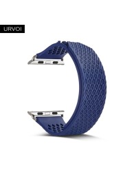 URVOI Fluorelastomer Band for Apple Watch Series 7 6 SE 5 432 Strap for iWatch Soft Silicone Replacement Sport Band No Buckle