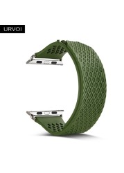 URVOI Fluorelastomer Band for Apple Watch Series 7 6 SE 5 432 Strap for iWatch Soft Silicone Replacement Sport Band No Buckle