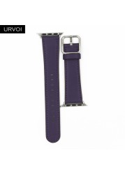 URVOI Band for Apple Watch Series 7 6 SE 5 4 3 Calf Leather Strap for iwatch with Classic Buckle Modern Design GEN.2 41mm 45mm