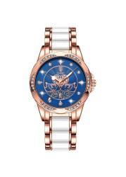 POEDAGAR Women Watch Luxury Quartz Diamond Rose Gold Ceramic Steel Watches Waterproof Luminous Swiss Brand Ladies Wristwatches