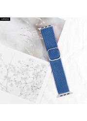 URVOI Band for Apple Watch Series 7 6 SE 5 4 321 Braided Solo Loop Stretchable Strap for iWatch Modified Buckle Modern 40 44mm