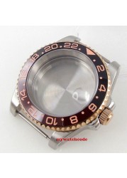 40mm Rotbeer ceramic bezel sapphire watch glass case fit NH35 NH36 2824 2836 Miyota 8215 8205 moveent