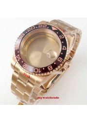 40mm Rotbeer ceramic bezel sapphire watch glass case fit NH35 NH36 2824 2836 Miyota 8215 8205 moveent