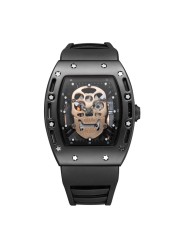 Baogela Pirate Skull Pattern Men's Watch Silicone Luminous Quartz Watches Military Wateproof Skeleton Wristwatch for Man 1612