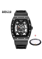 Baogela Pirate Skull Pattern Men's Watch Silicone Luminous Quartz Watches Military Wateproof Skeleton Wristwatch for Man 1612