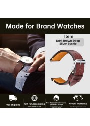 Top Full Grain Leather Watch Strap For Seiko IWC Mido Watch 18-24mm Bracelet Italian Cowhide Quick Release Men Women Watch Band