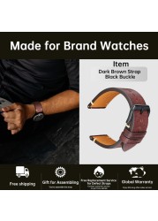 Top Full Grain Leather Watch Strap For Seiko IWC Mido Watch 18-24mm Bracelet Italian Cowhide Quick Release Men Women Watch Band