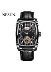 NESUN Automatic Mechanical Tourbillon Watch Luxury Fashion Sports Wristwatch Men Waterproof Hollow Out Energy Storage Clock