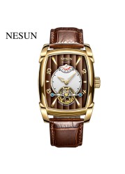 NESUN Automatic Mechanical Tourbillon Watch Luxury Fashion Sports Wristwatch Men Waterproof Hollow Out Energy Storage Clock