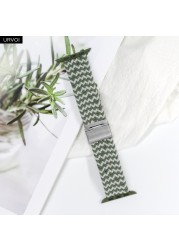 URVOI Braided Solo Loop Strap for Apple Watch Series 7 6 SE 5 4 3 2 1 Camo Strap Stretchable Folding Buckle for iWatch 41 45mm