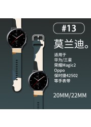 Morandi Band 20mm 22mm For Samsung Galaxy Watch 3/Active 2/46 Gear s3 Frontier/S2/Sport Silicone Bracelet Huawei GT 2/2E Strap