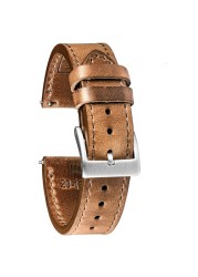 High Quality Horween Genuine Leather Straps Brown Soft Wrap Handmade Horse Leather Watch Strap 18mm 20mm 22mm