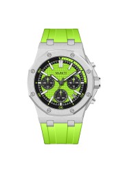 Fashion Quartz Watch Men Yellow Silicone Strap Chronograph Military Watches Sport Auto Date Wristwatch For Man Relogio