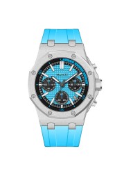 Fashion Quartz Watch Men Yellow Silicone Strap Chronograph Military Watches Sport Auto Date Wristwatch For Man Relogio