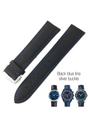 20mm 22mm Canvas Leather Down Watch Band 19mm 21mm Replacement For Omega 300 Planet Ocean Seiko Nylon Hamilton Strap