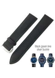 20mm 22mm Canvas Leather Down Watch Band 19mm 21mm Replacement For Omega 300 Planet Ocean Seiko Nylon Hamilton Strap