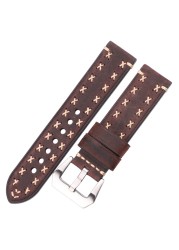 Handmade Watches 22 24mm Antique Leather Italian Watch Band Strap Women Men Brown Black Green Coffee Watch Accessories