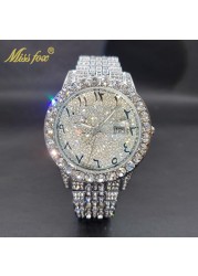 Relogio Masculino Luxury Original Diamond Watch for Male Unique Blue Dial Couple Watches Calendar Waterproof Quartz Watches