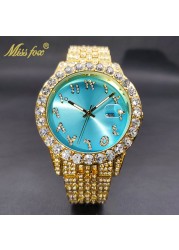 Relogio Masculino Luxury Original Diamond Watch for Male Unique Blue Dial Couple Watches Calendar Waterproof Quartz Watches