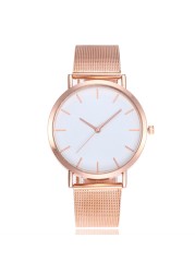 Women Wrist Clock Watch Casual Wrist Watch Quartz Ladies Stainless Steel Strap Mesh