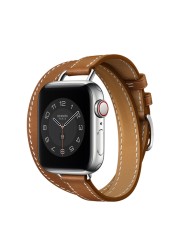 حزام جلد ل أبل ساعة 6 5 4 SE الفرقة 44 مللي متر 40 مللي متر حلقة مزدوجة استبدال سوار حزام ل iwatch سلسلة 3 2 1 42 مللي متر 38 مللي متر