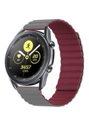 Silicone Strap For Samsung Galaxy Watch 3 Active 2 Huawei Watch 3/GT/GT2 Replacement Strap With Magnetic Buckle For Amazfit GTR