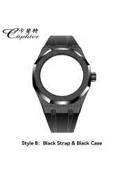 Casioak Fashion Kit for GMAS2100 Metal Watch Case Fluororobber Strap 316 Stainless Steel Bezel Rubber Watch Strap for MODIFY GMA-S2100