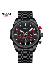 NIBOSI Mens Watches Luxury Brand Waterproof Wristwatch Chronograph Quartz Watch for Men Automatic Date Relogio Masculino