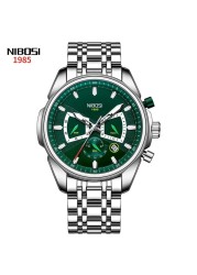 NIBOSI Mens Watches Luxury Brand Waterproof Wristwatch Chronograph Quartz Watch for Men Automatic Date Relogio Masculino