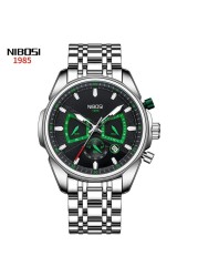 NIBOSI Mens Watches Luxury Brand Waterproof Wristwatch Chronograph Quartz Watch for Men Automatic Date Relogio Masculino