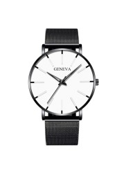 Men Watches 2021 Luxury Male Elegant Ultra Thin Watch Men Business Stainless Steel Mesh Quartz Watch Relogio Masculino Hot Sale